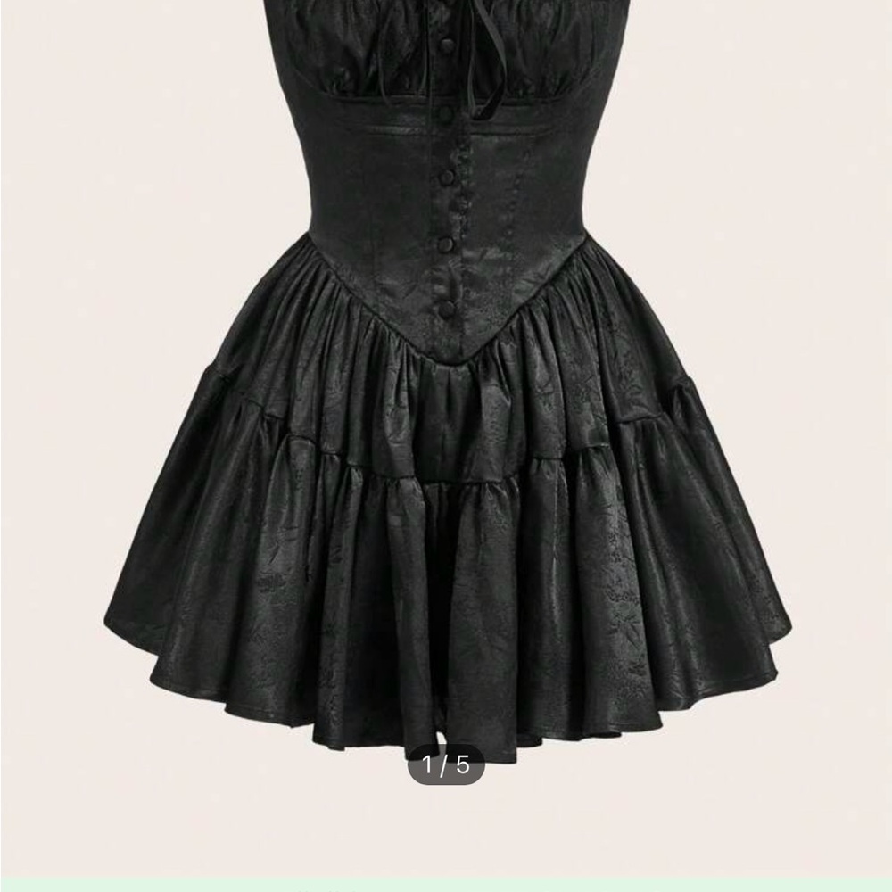 Elegant Black Women's Dress hot topic style satin silk style lace gothic emo